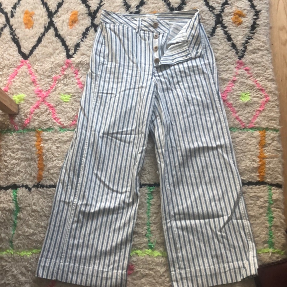 MADEWELL Emmett wide leg crop button front edition